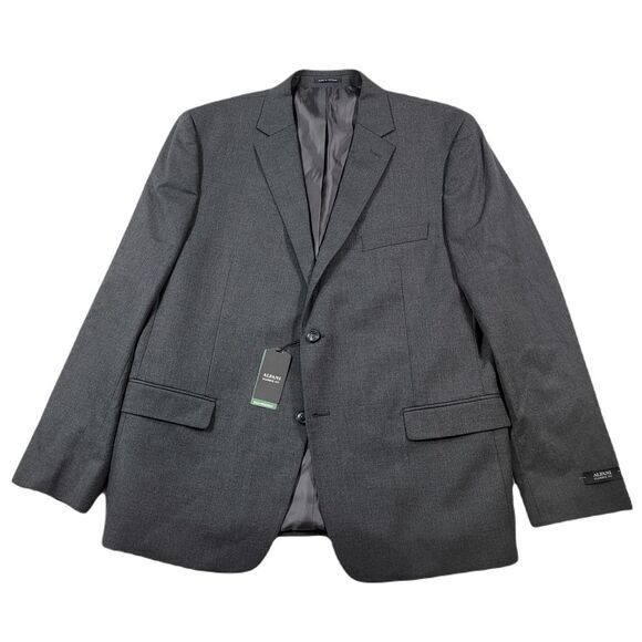 Alfani Classic-Fit Suit Jacket Mens‎ 46R 46 Stretch Solid Charcoal $360 - Picture 1 of 9